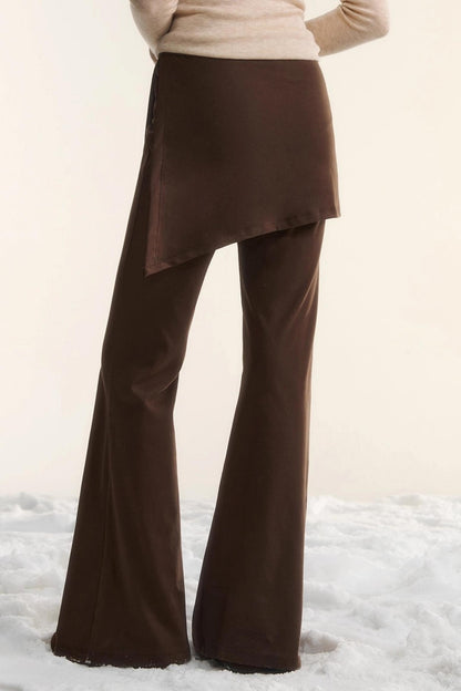 Irregular Flared Knit Pants