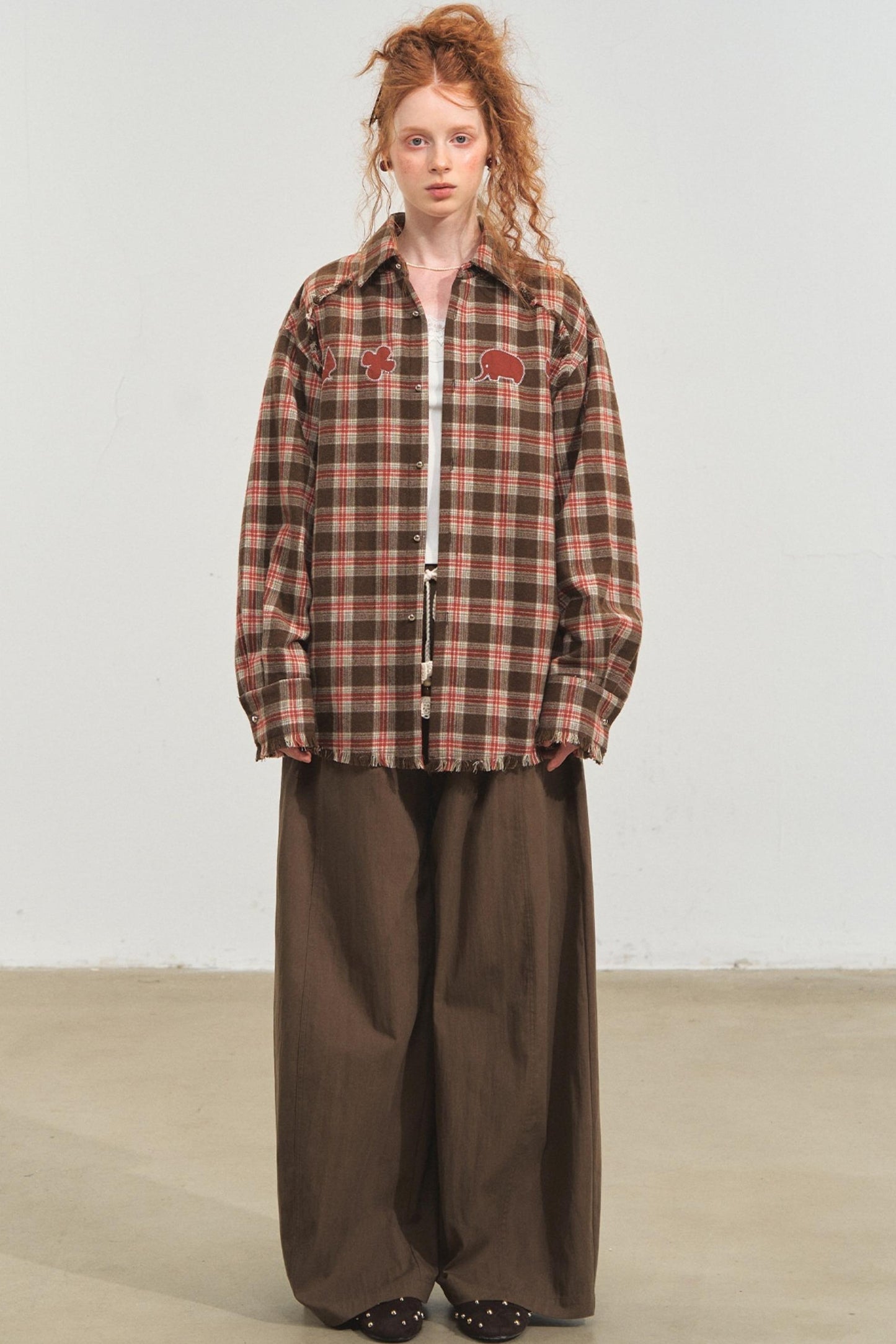 Plaid Collar Sweater Set-Up