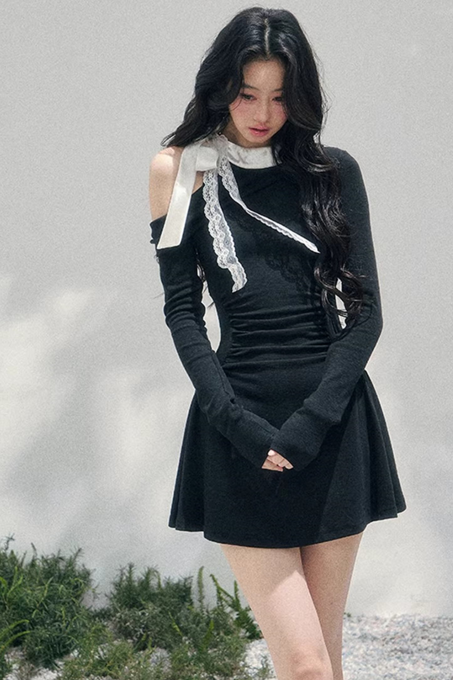 Entwined Warmth Waist-Cinching Dress