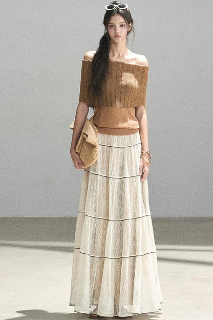 Youthful Off-Shoulder Knit Top