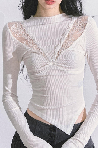 Lace Pure Desire Sexy Knitted T-Shirt