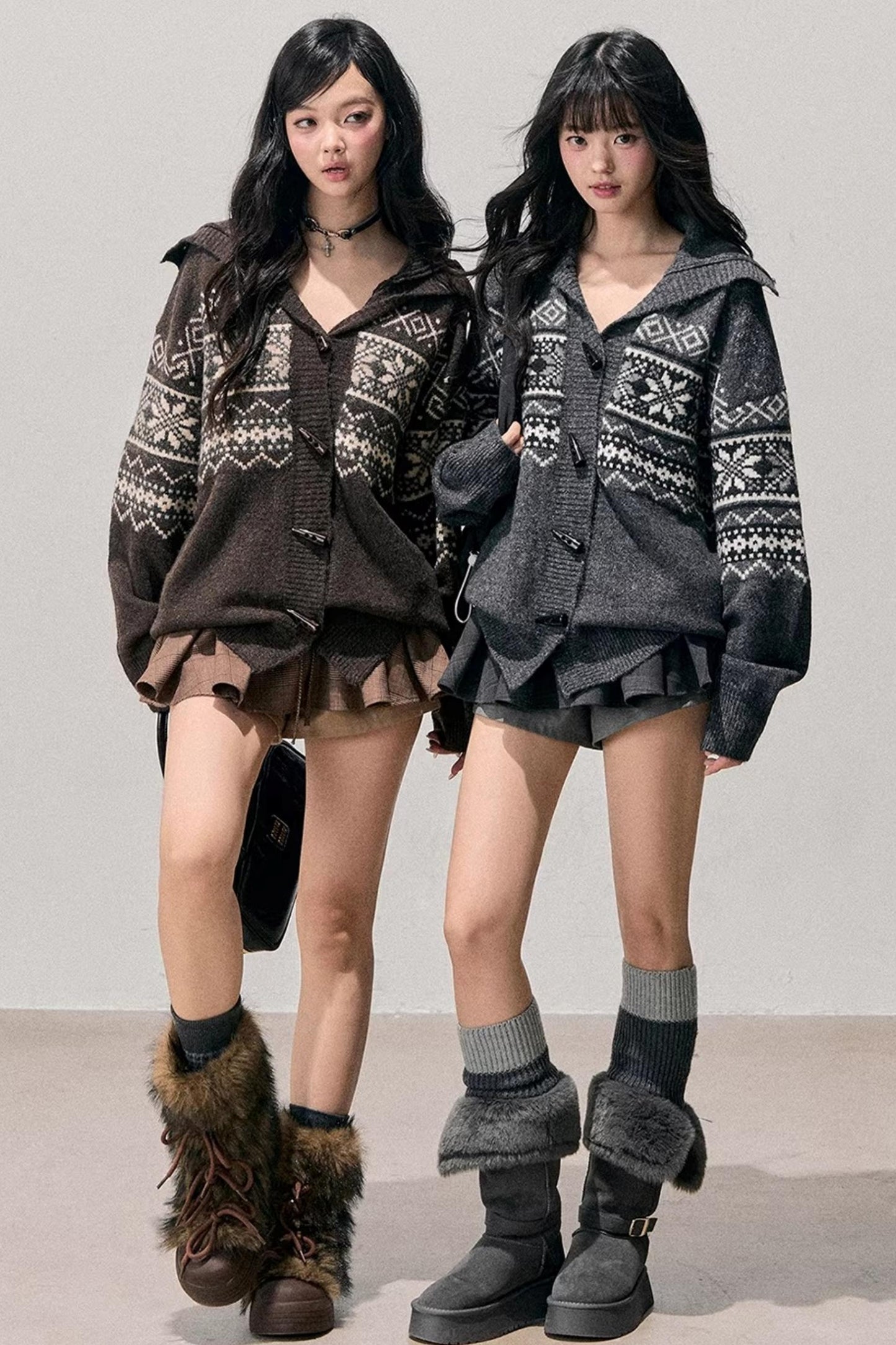 Fair Isle Duffle Cardigan