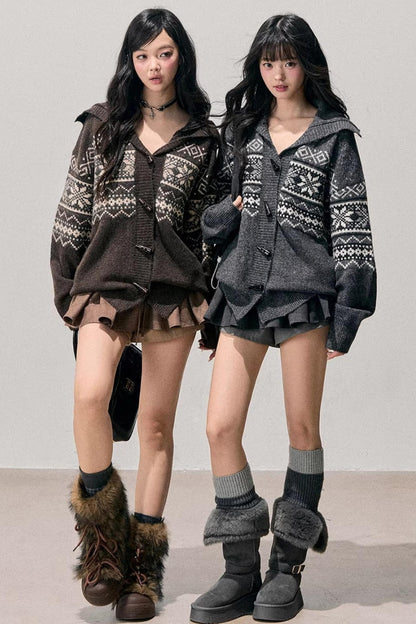 Fair Isle Duffle Cardigan