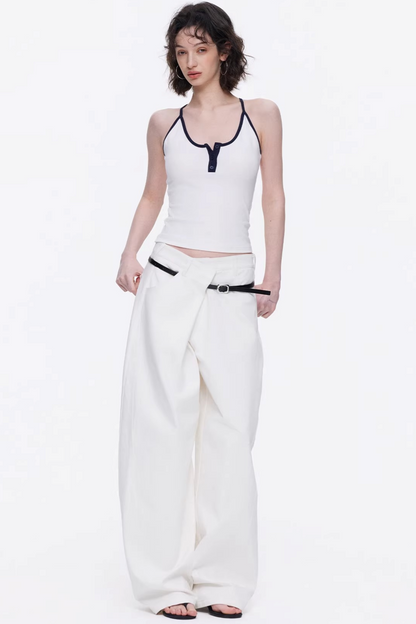 Color-Contrasting Slim-Fit Vest