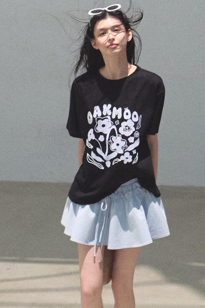 Embroidered Puffy A-Line Skirt