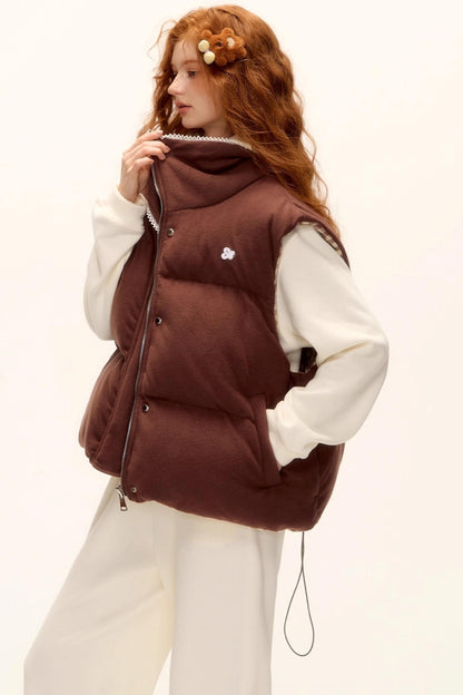 Reversible Plaid Lace Vest Jacket