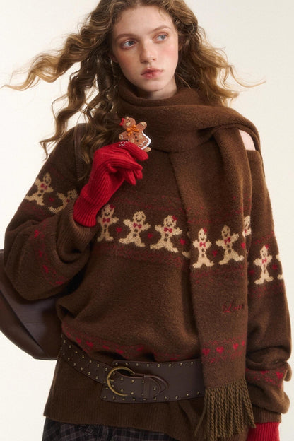Gingerbread Man Fair Isle Sweater Set