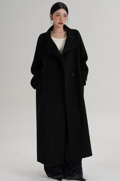 Turtleneck Long Wool Coat