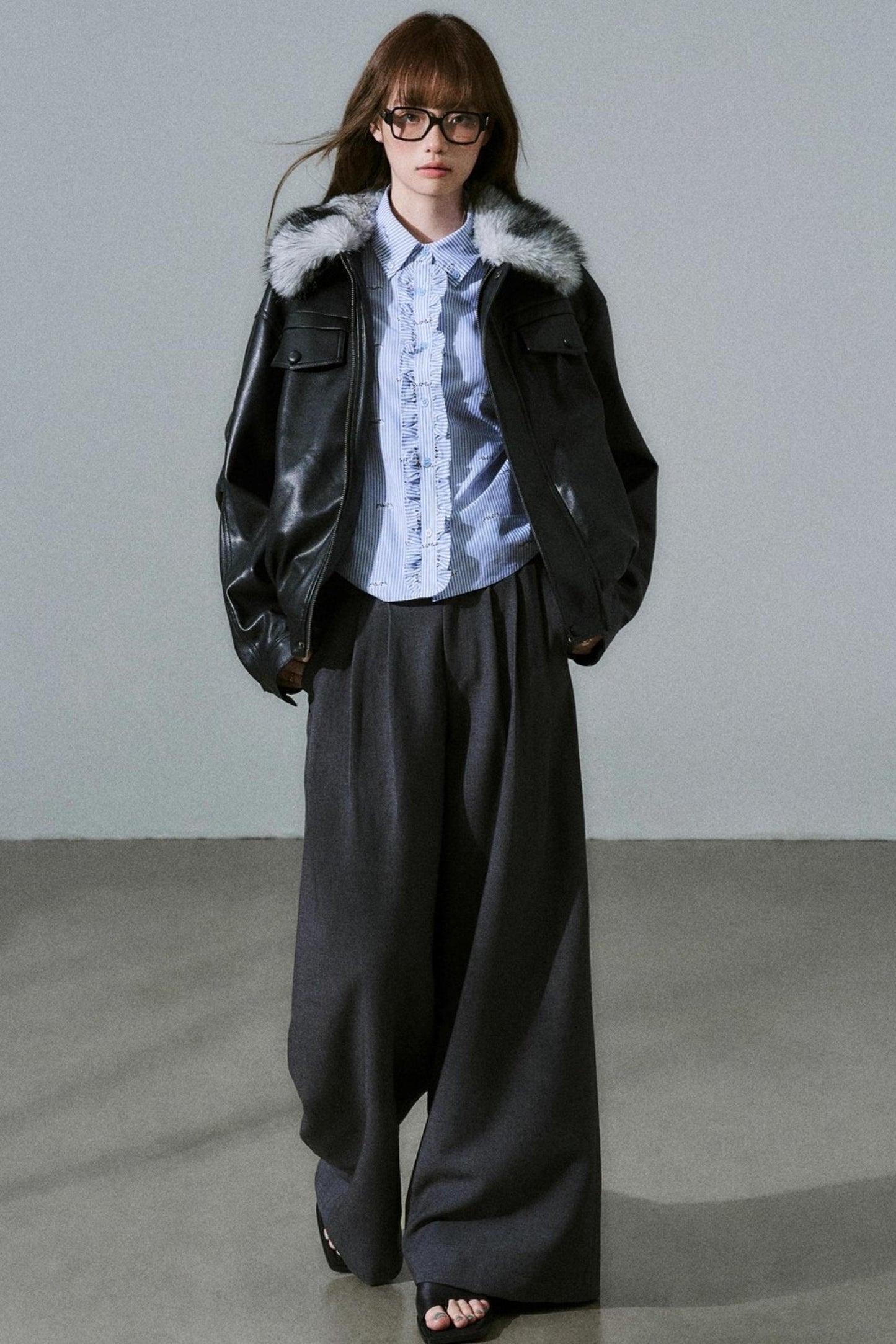 Lazy Silhouette Vintage Biker Jacket