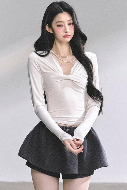 Ancient White Moonlight Lace Top