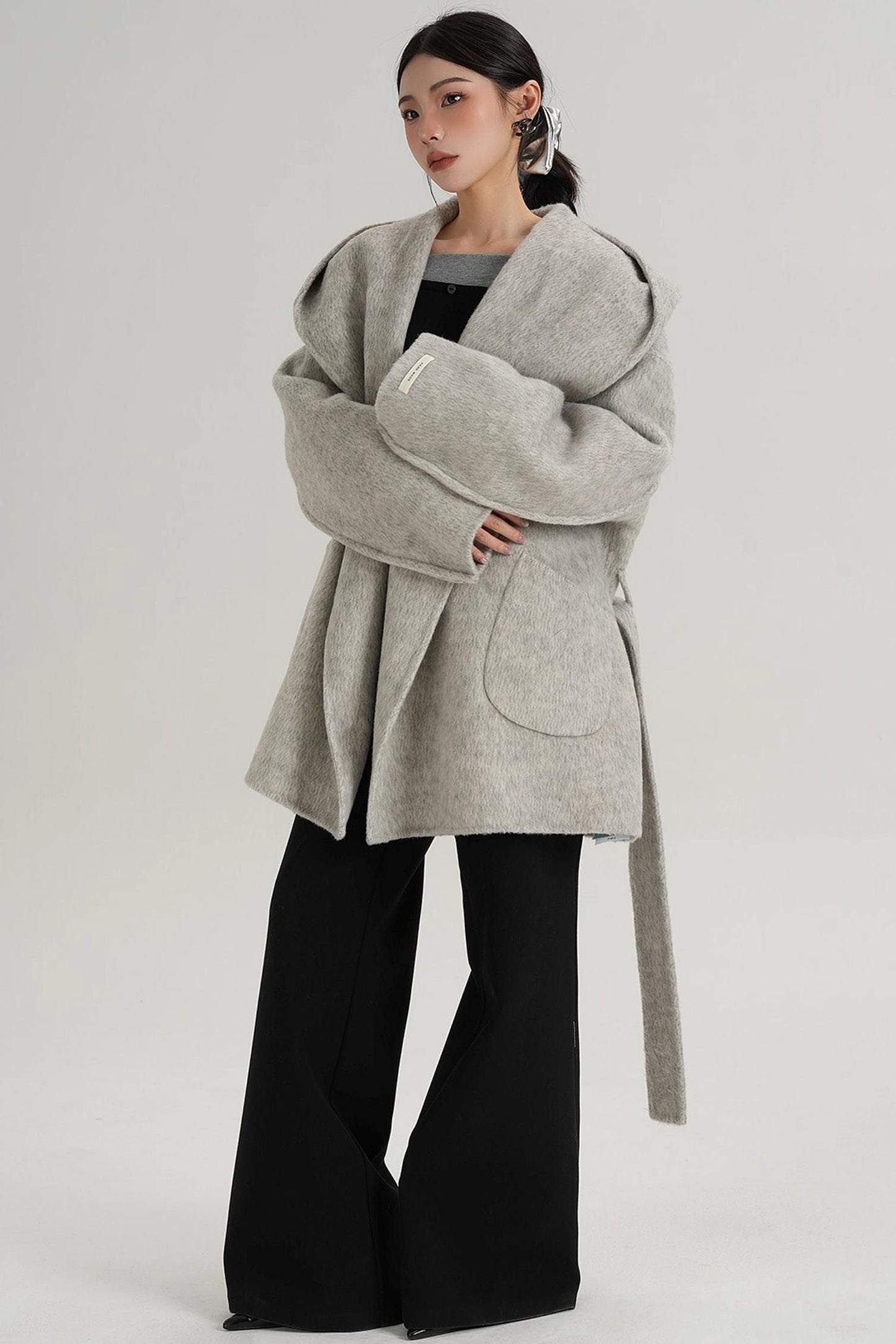 Autumn Hooded Woolen Coat