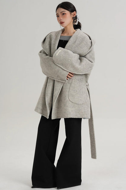 Autumn Hooded Woolen Coat