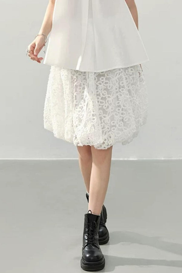 Falda A-Line Bordada con Flores