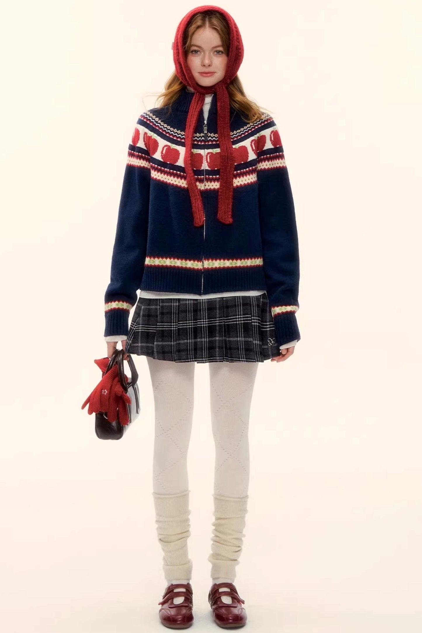 Retro Plaid Wool Skirt