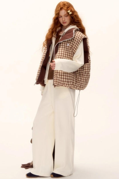 Reversible Plaid Lace Vest