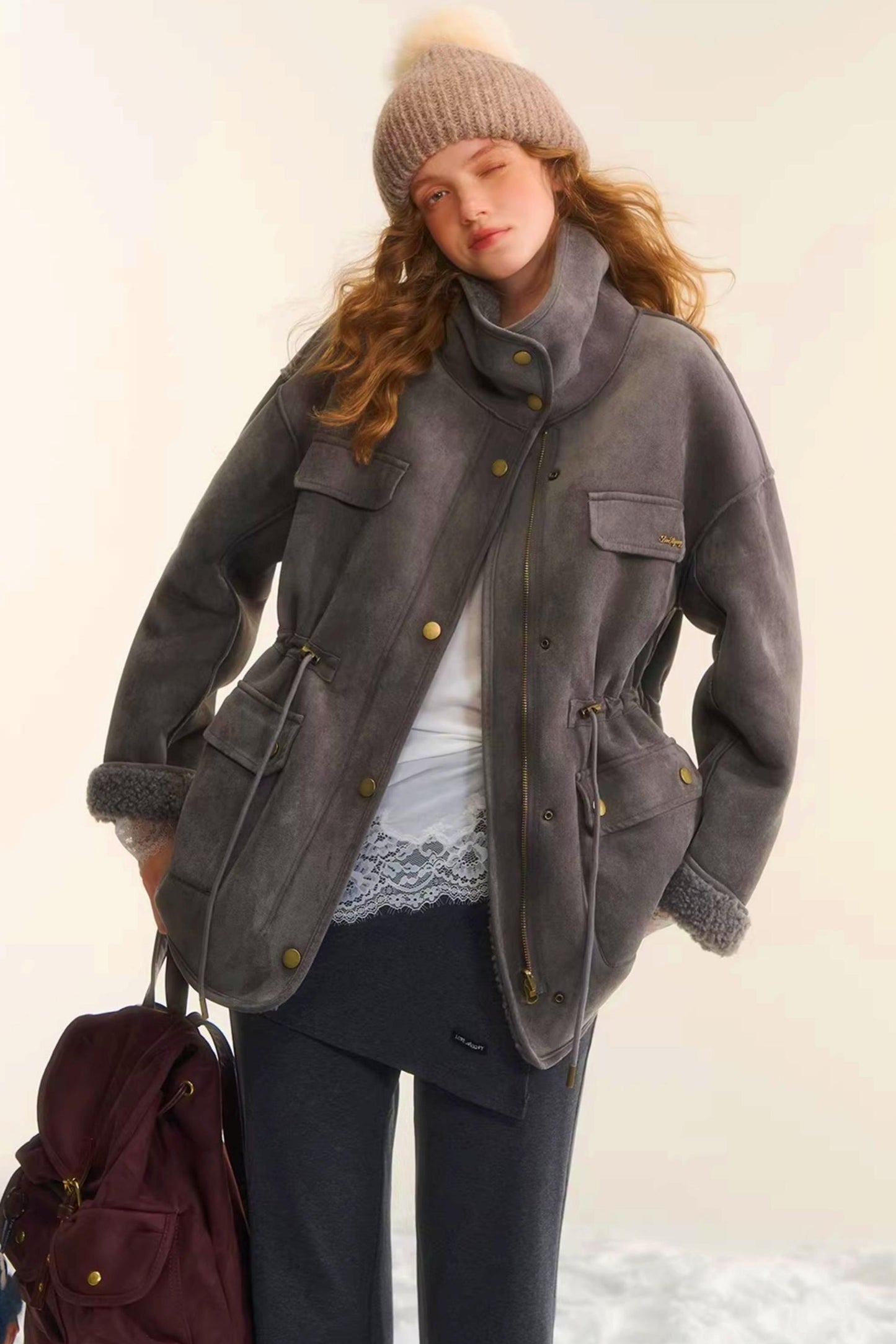 Reversible Lamb Wool Biker Jacket