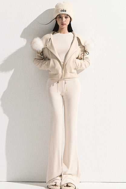 Soft Crewneck Knitwear Trouser Set-Up