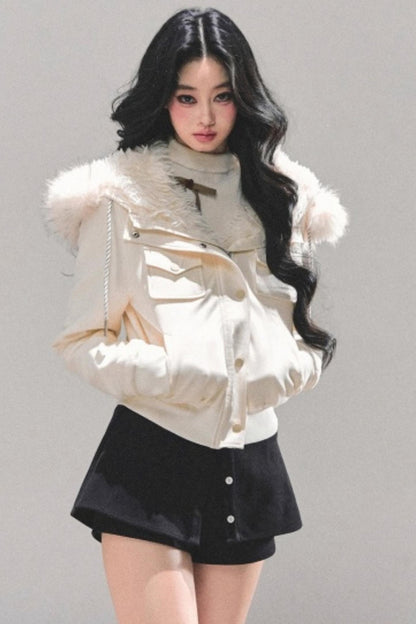 Hooded Faux Fur Winter Coat