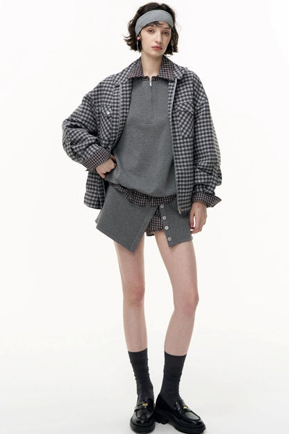 Patchwork Pullover Sweatshirt Set-Up