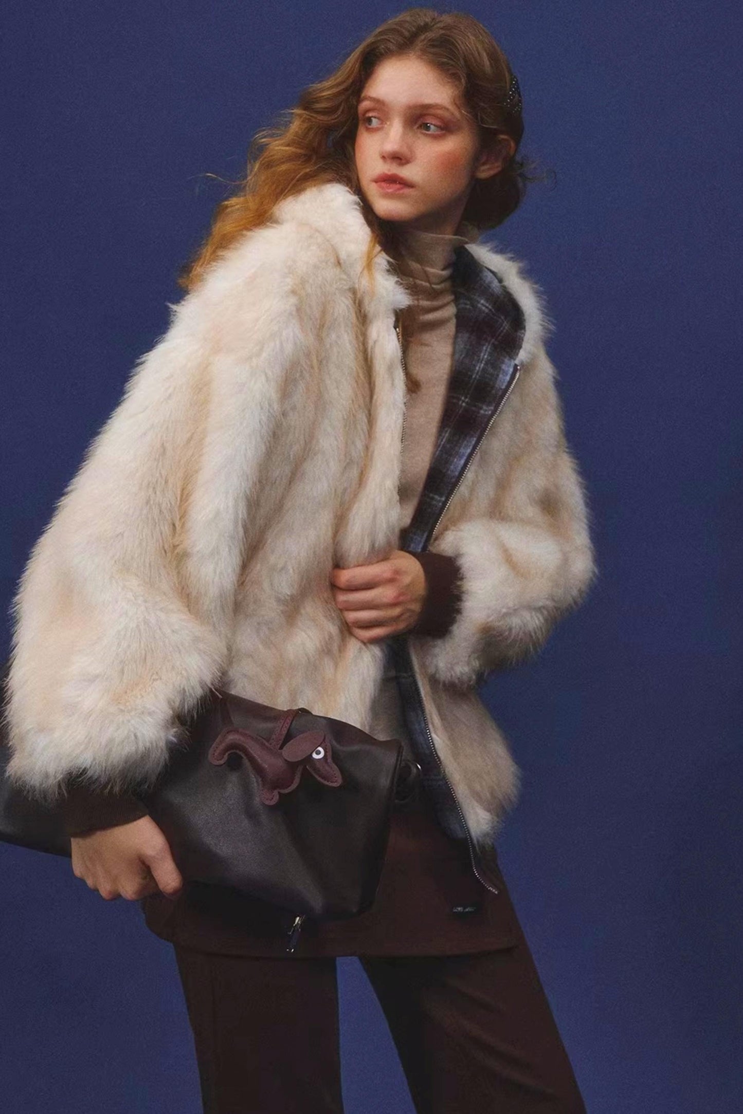 First Snow Plaid Reversible Coat