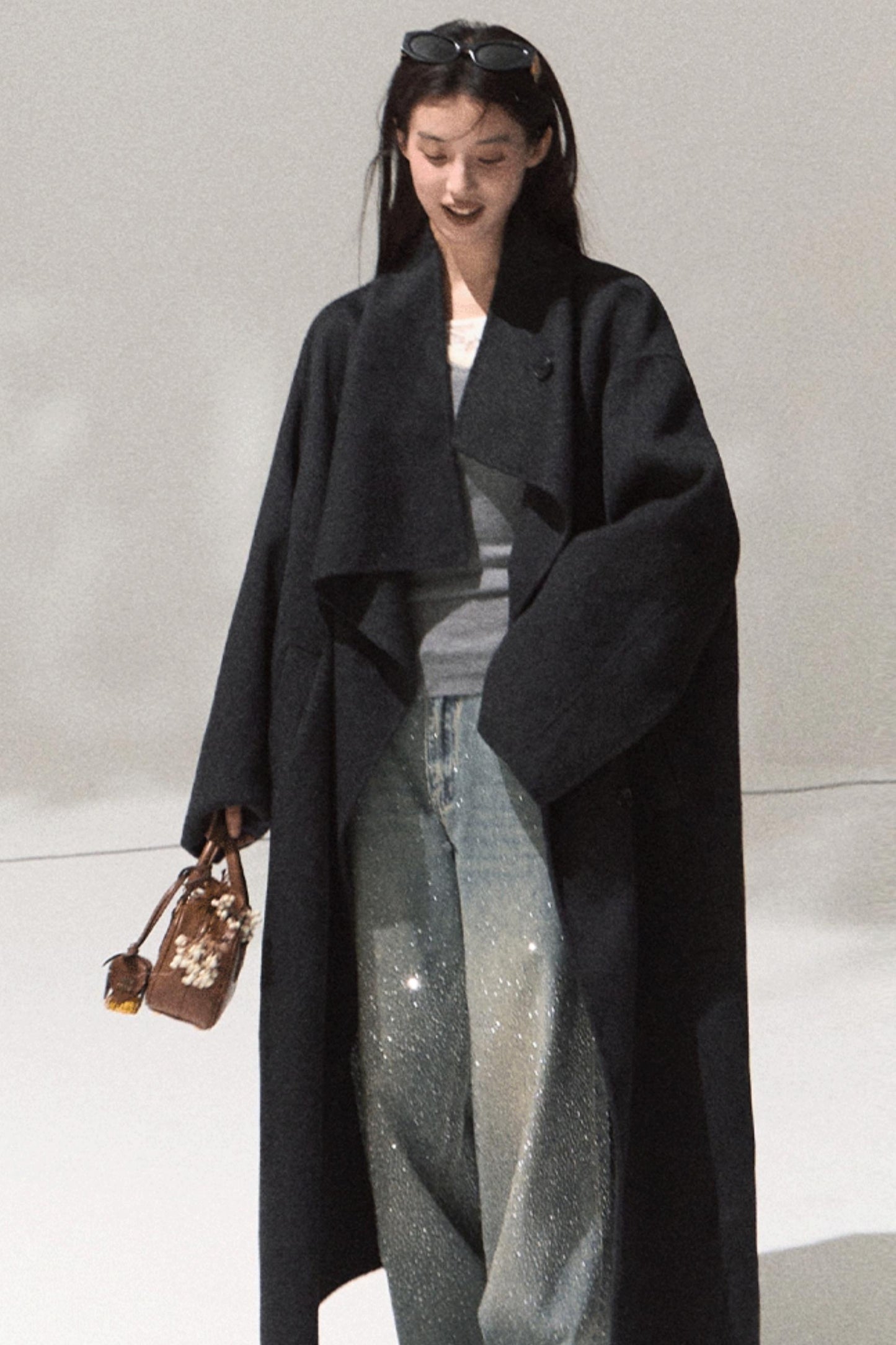 Skin Lace Wool Knit Sleeve Sweater Top