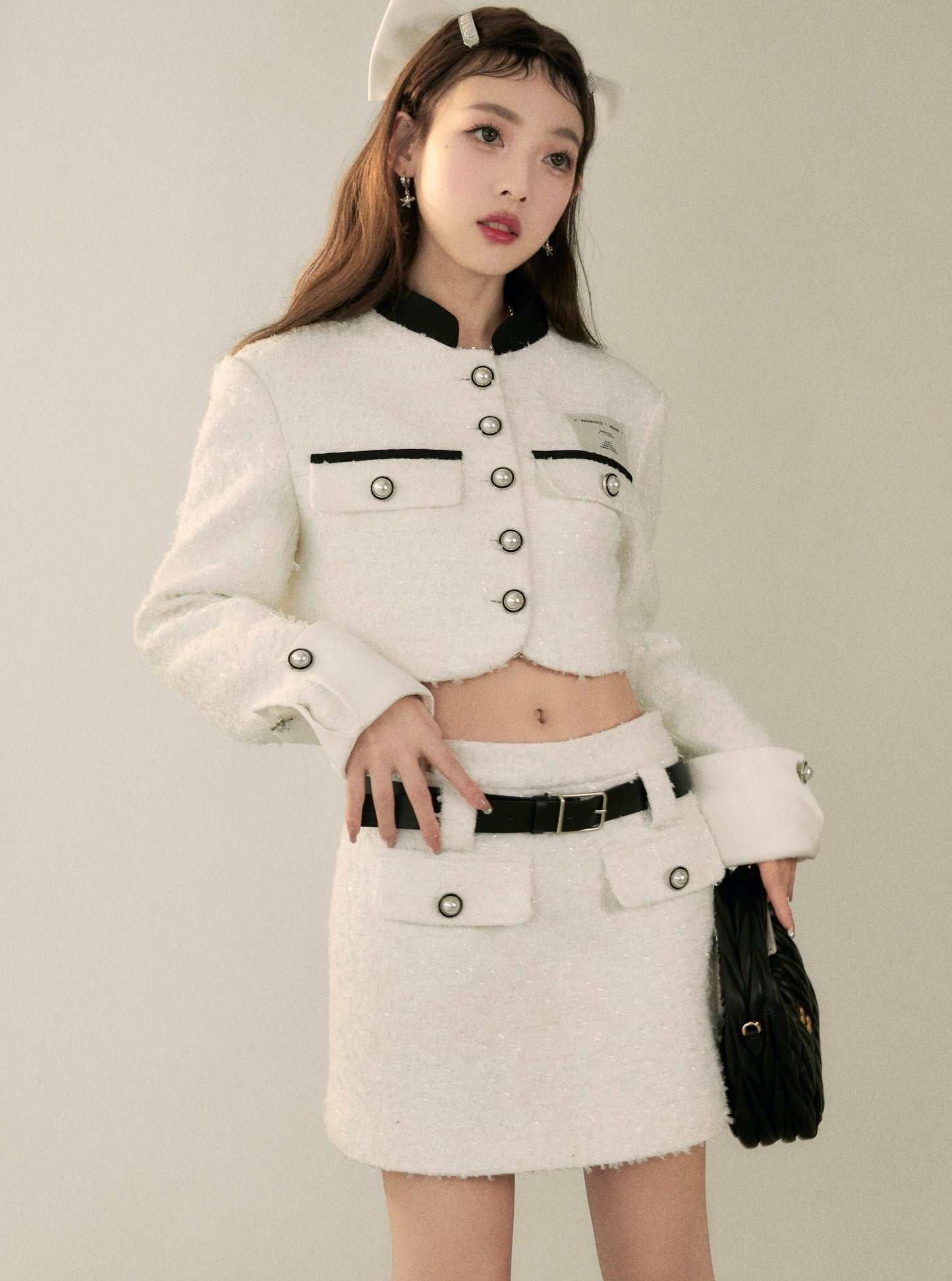 Chinese Stand Collar Short Jacket Set