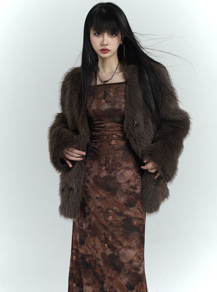 grass fur coat jacket