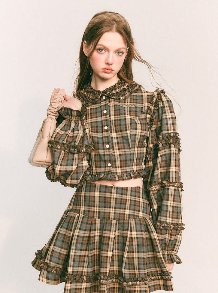 Retro Short Plaid Shirt