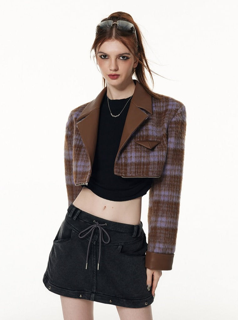 2 Stil -Tweed Plaidjacke