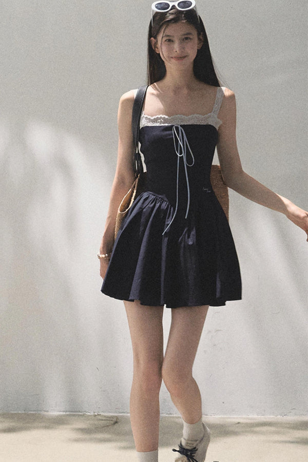 Slim Halter Tencel Hemp Dress