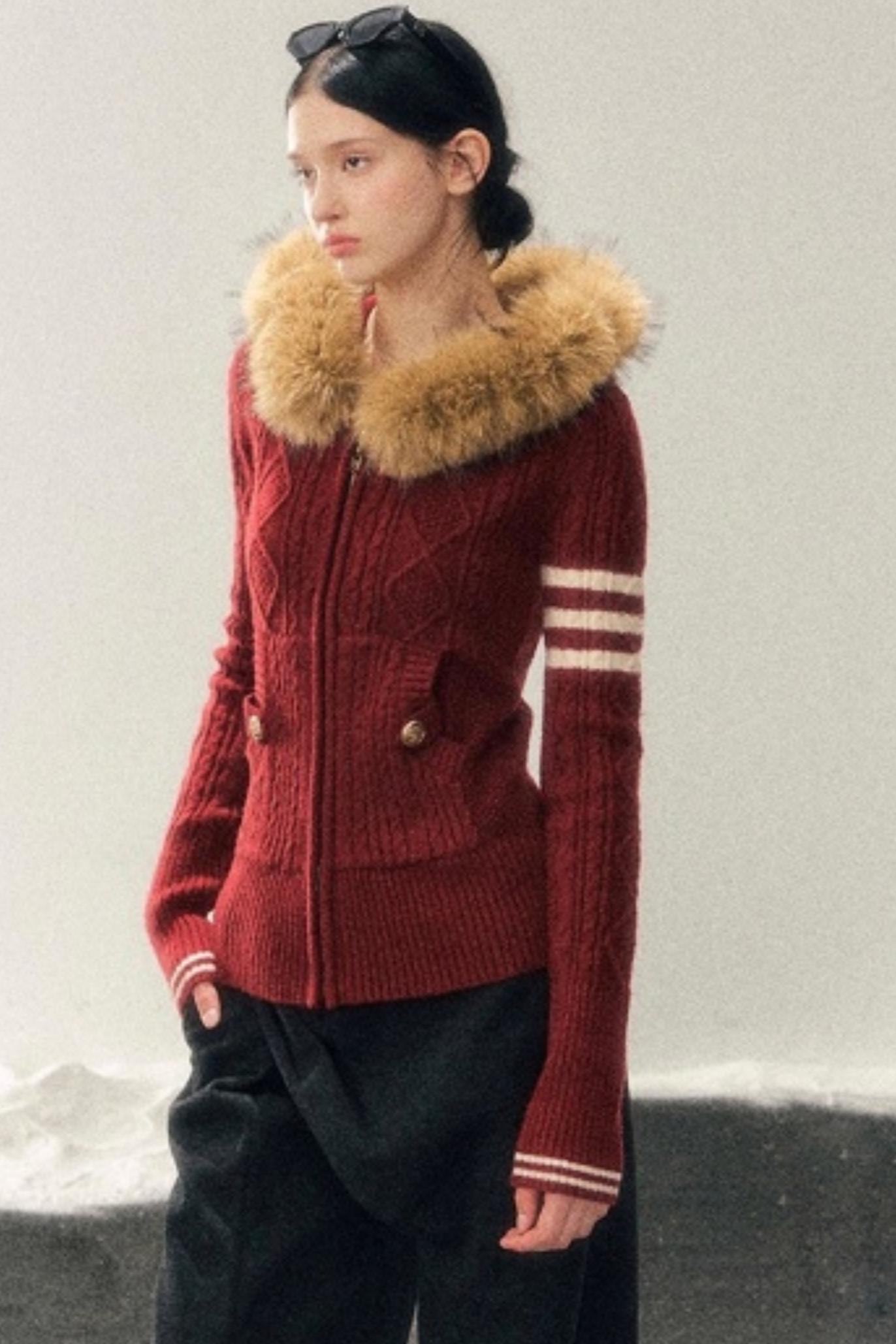 Winter Hooded Knit Sweater