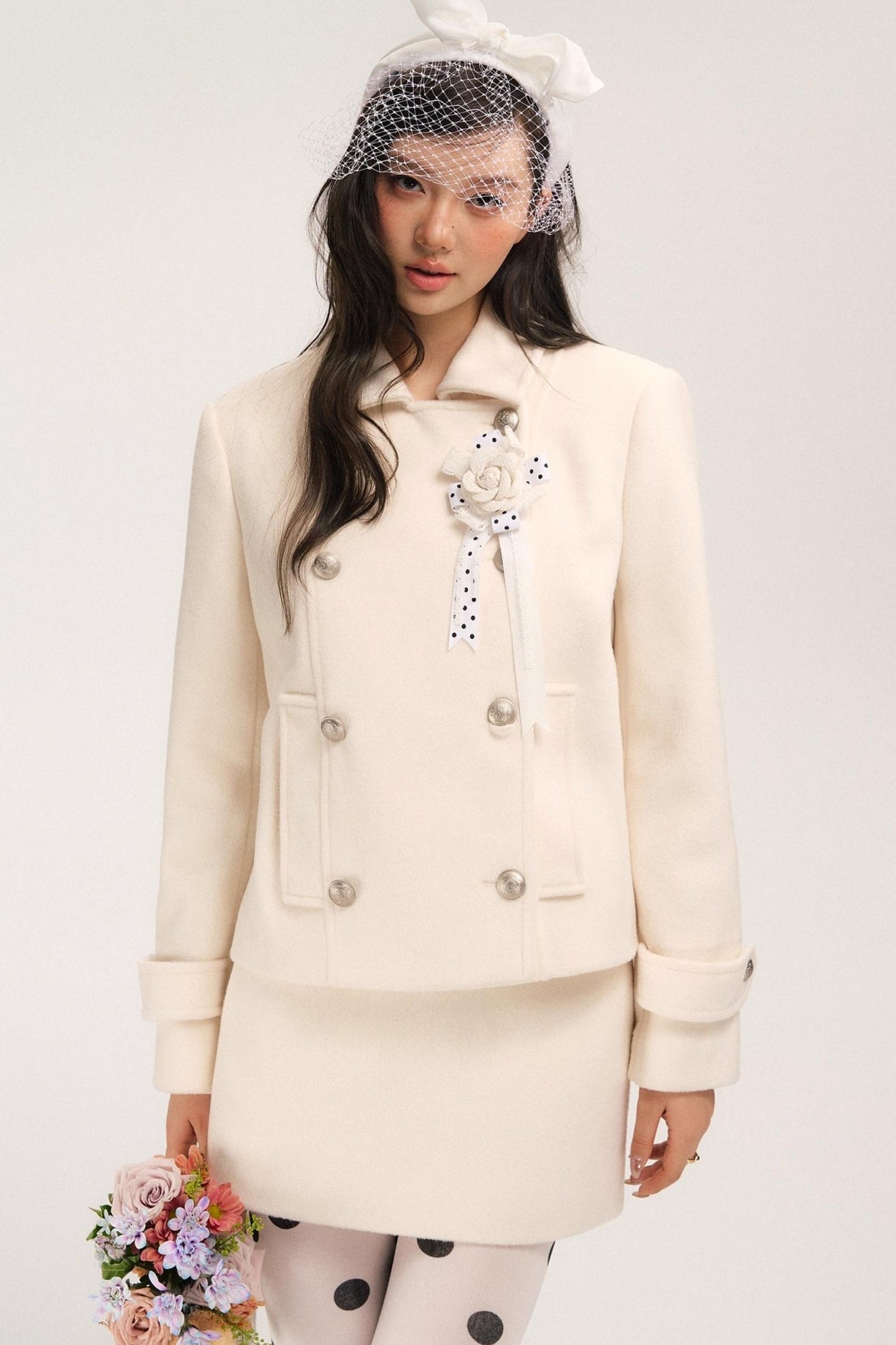 Flight Diary Woolen Jacket & Skirt Set-Up