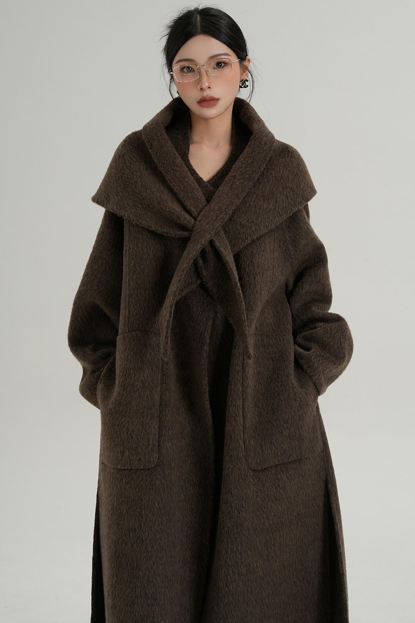 Woolen Elegance Long Jacket