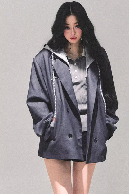 Minimalist Hooded Blazer