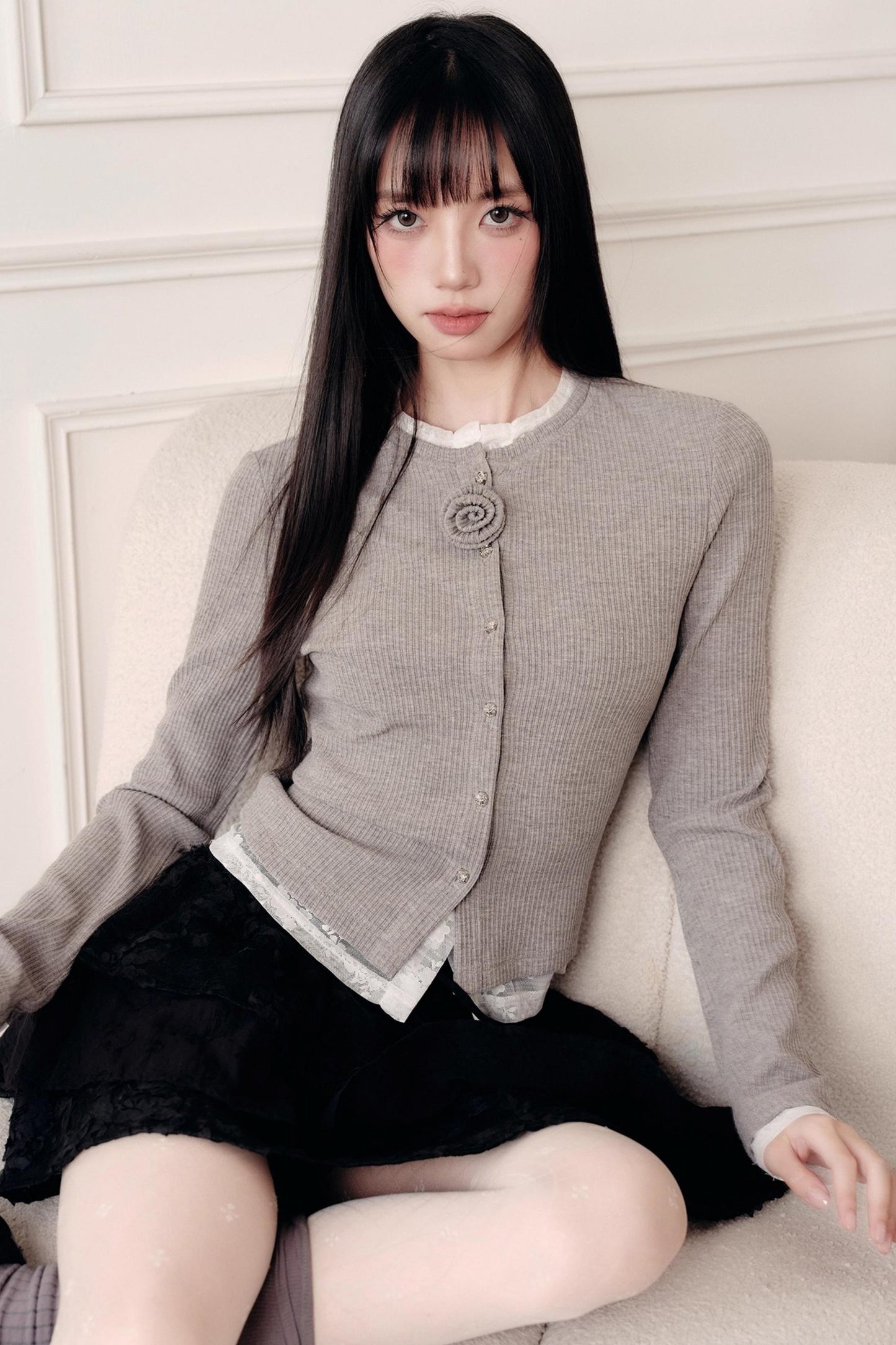 Flower Knit Cardigan