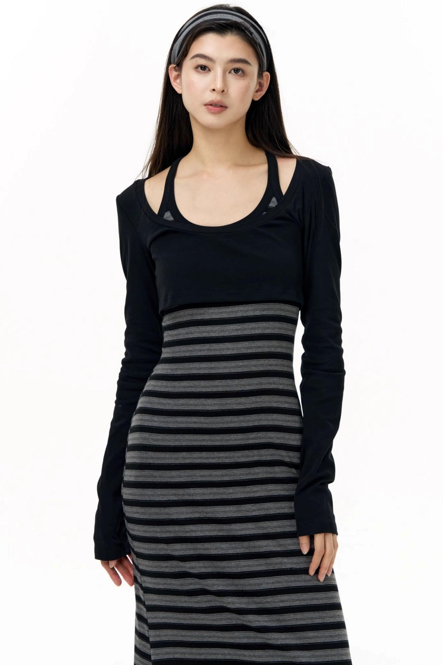 Autumn Striped Camisole Dress