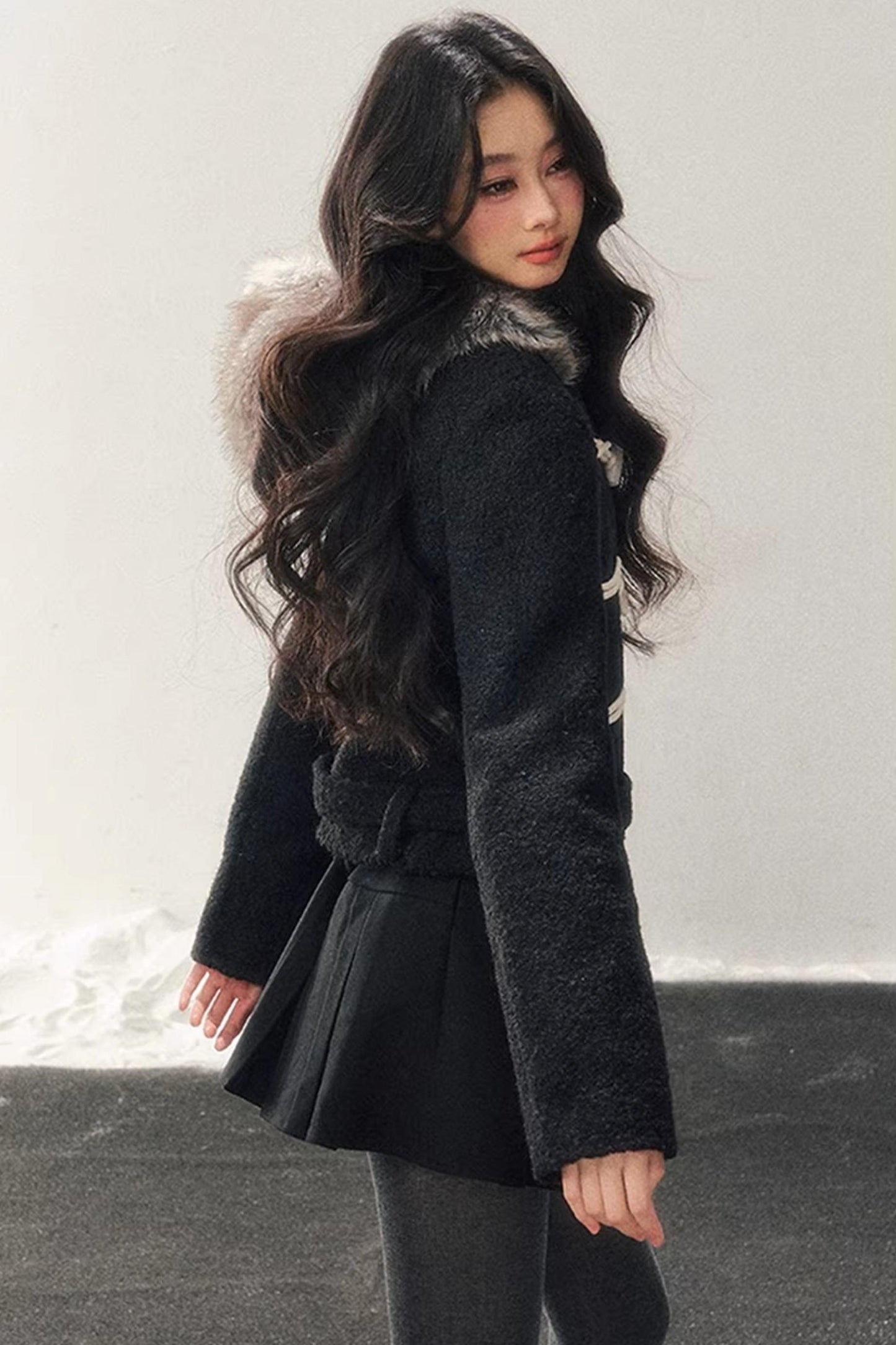 French Woolen Hooded Coat