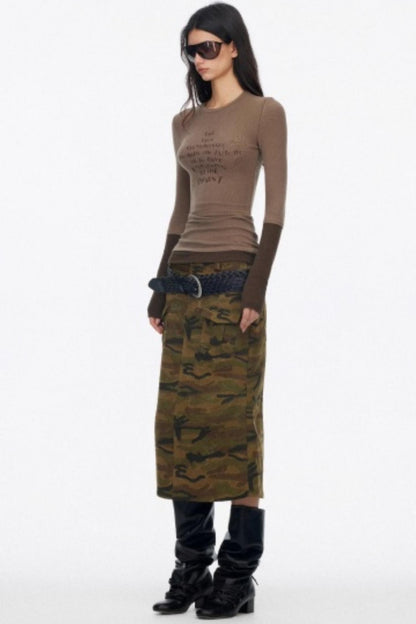 Layered Letter Print Top