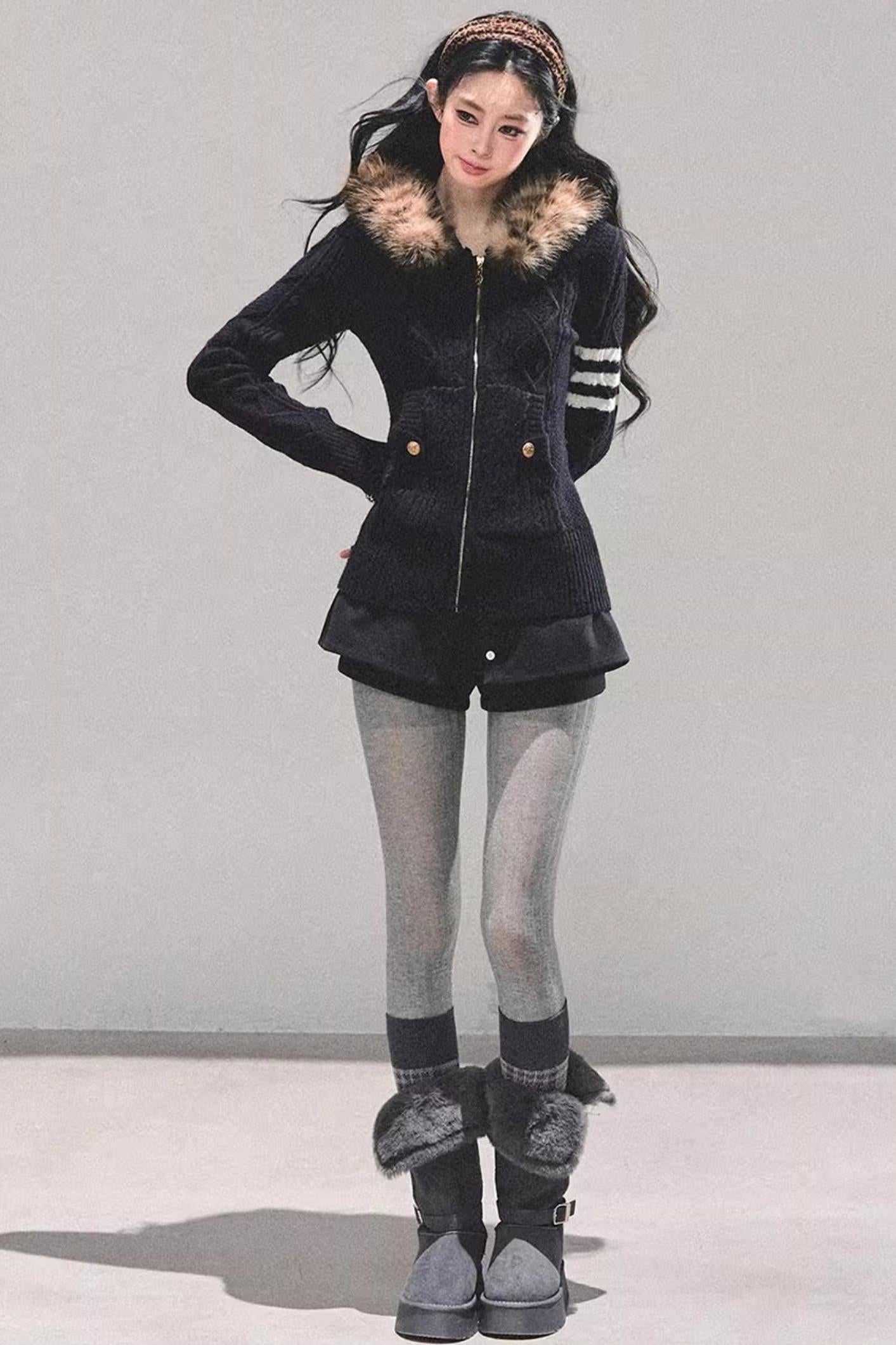 Black Autumn A-Line Shorts