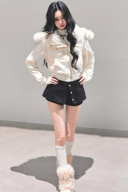 Winter Plush Hooded Coat