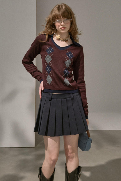 Silk Classic Pleated Puffy Short Skirt