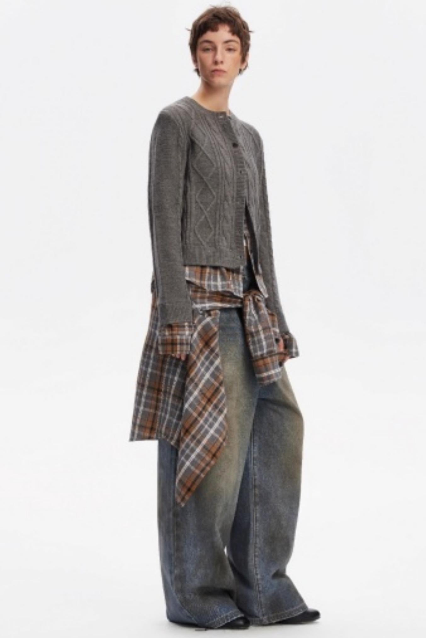 Wool Twist Cardigan Sweater Set-Up