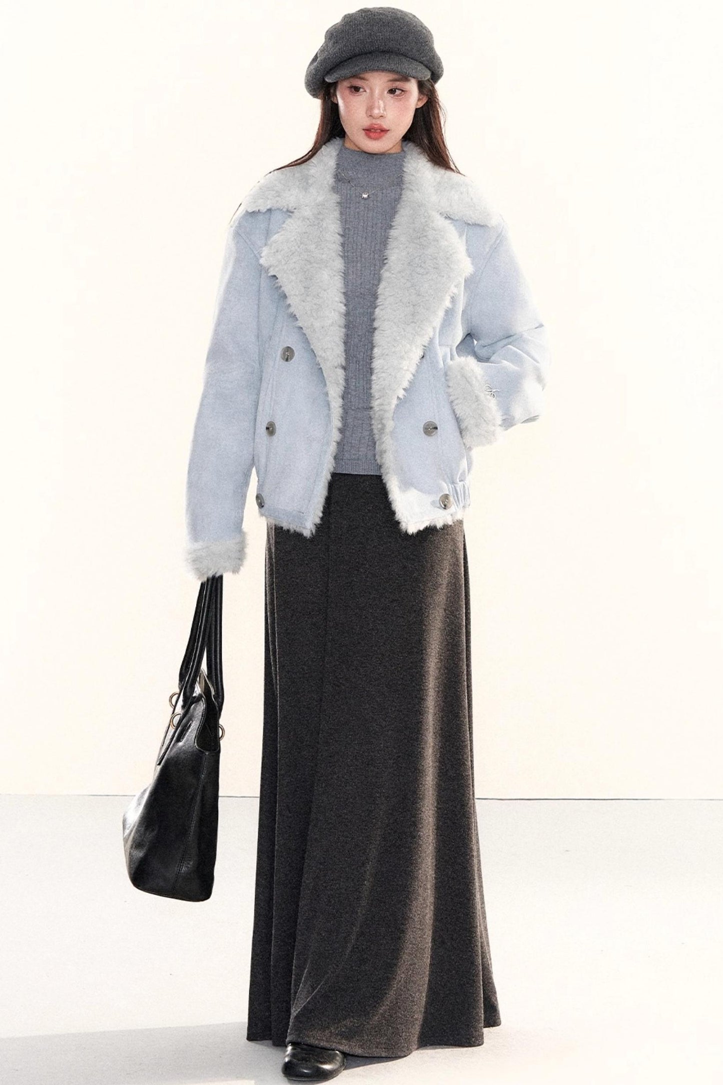 Ribbed Waist-Cinching Knit Sweater