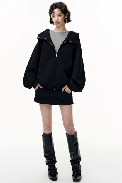 Tea Layer Hooded Cardigan Coat