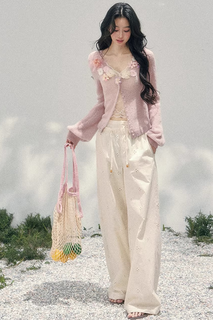 Spring Soft Breeze Floral Sweater Set-Up