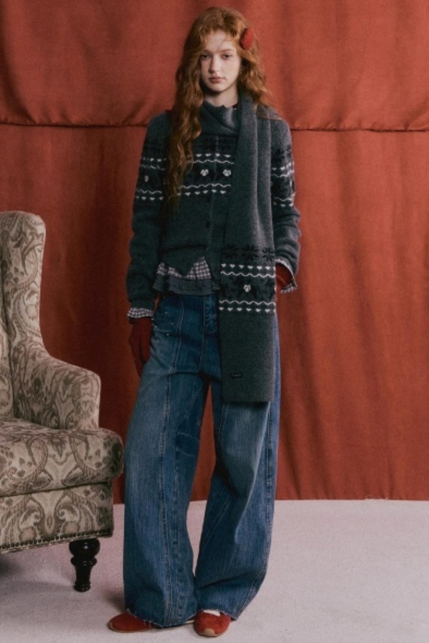 Fair Isle Wool Cardigan Set-Up