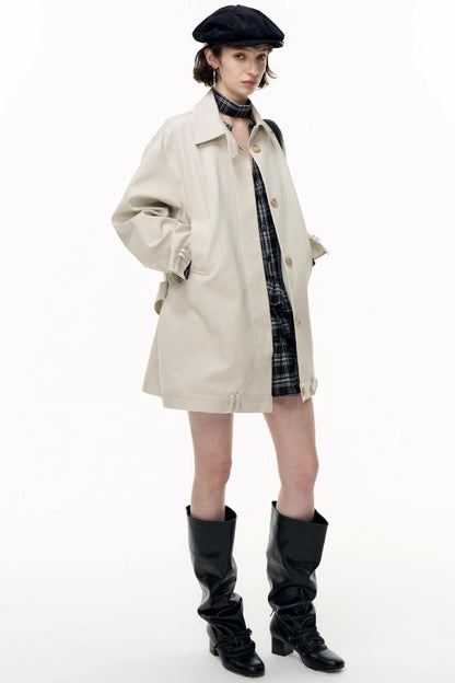 Plaid Ruffle Long Sleeve Shirt Dress