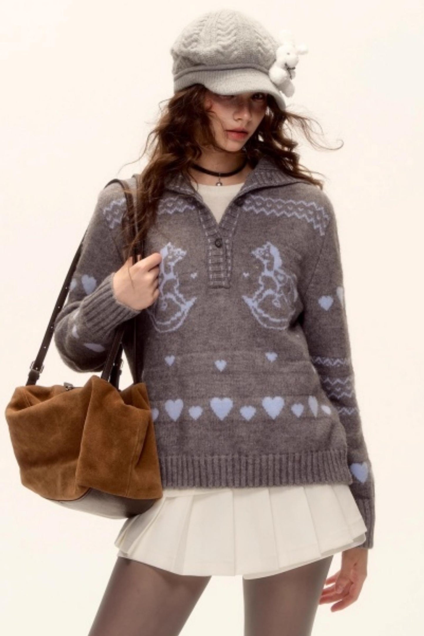 Retro Jacquard Knit Sweater
