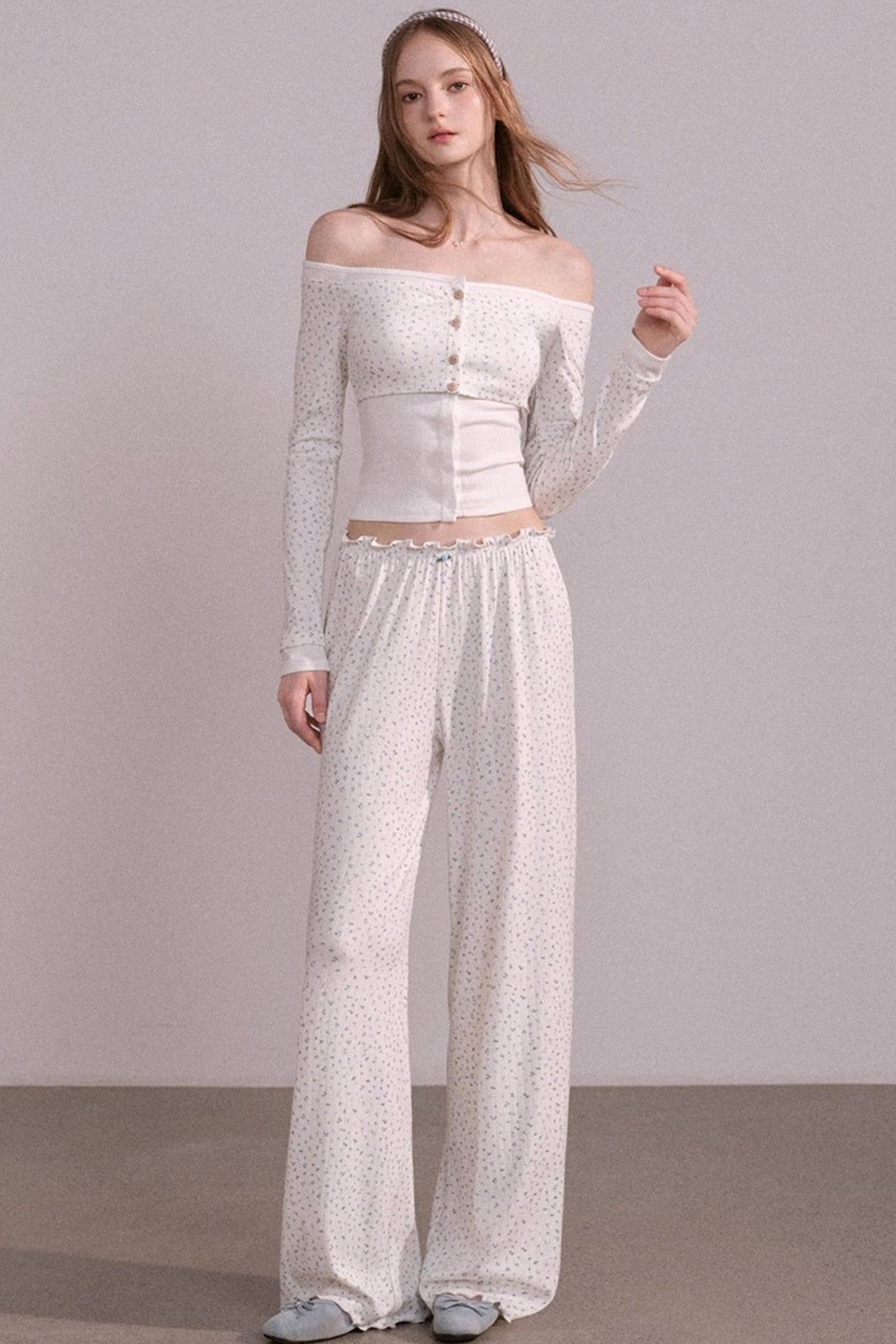 Autumn Floral Knitted Tops Set-Up