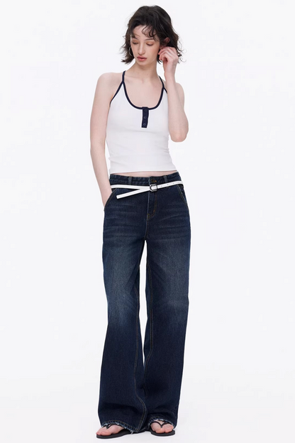 Color-Contrasting Slim-Fit Vest